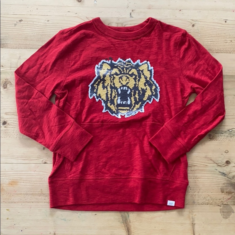 GAP interactive sequin tiger shirt boys sz M